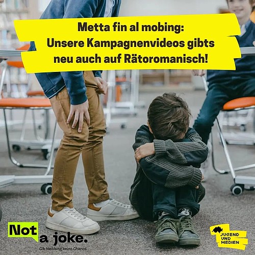 👆«Metta fin al mobing» – das ist Rätoromanisch. Unsere Kampagne gegen #Mobbing und #Cybermobbing, «Not a Joke», wird in...